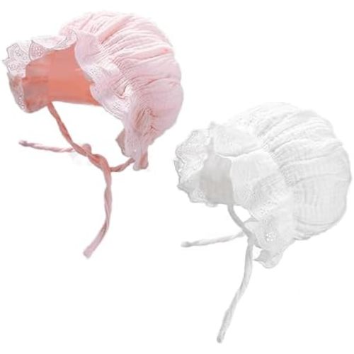 Baby Girl Boy Lace Cotton Bonnet Newborn Infant Soft Warm Cap Toddlers Breathable Eyelet Beanie Sun Protection Hat