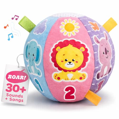 Move2Play, Hilariously Interactive Baby Ball with Music & Sound Effects | First Birthday Gift | Toddler Toy for Boys & Girls | Age 6, 9, 12, 18+ Month | 1, 2+ Year's Old (Baby Ball Pastel)