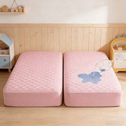 Kelnaro 2 Pack 28x52 Inch Pink Waterproof Crib Mattress Protector – Quilted, Soft, Deep Pocket Toddler Mattress Cover