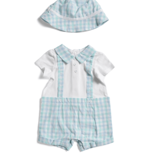 Newborn Boys Golf Day Plaid Romper And Hat Set | Kids & Baby | T.J.Maxx
