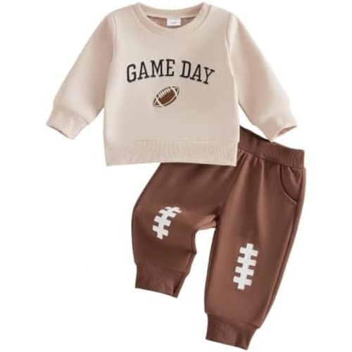 Toddler Baby Boy Football Outfit Embroidery Sweatshirt Pants Infant Fall Outfits 12 18 24 Months 2T 3T Boys Clothes