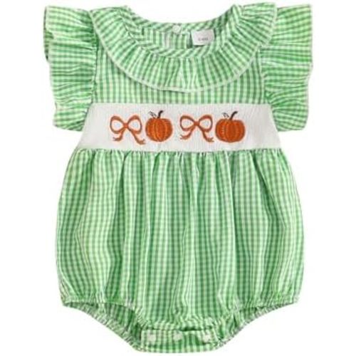 My First Halloween Baby Girl Outfit Infant Pumpkin Bubble Romper Smocked Onesie Newborn Pumpkin Fall Clothes
