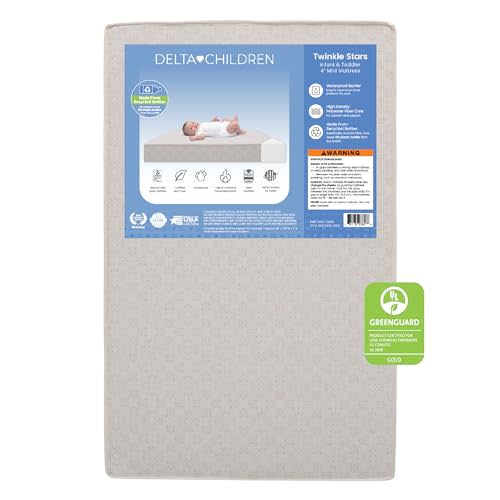 Delta Children Twinkle Stars 4" Mini Crib Mattress,Firm, Royal Blue
