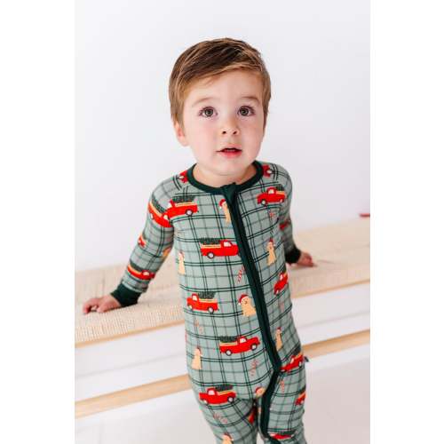 Green Holly Jolly Doggies Convertible Footies