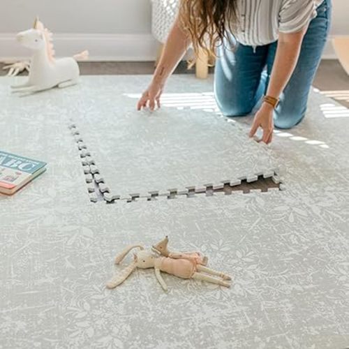 Baby Play Mats for Floor - Eden (6x10ft) - Premium EVA Foam Play Mat for Babies & Toddlers - Perfect for Tummy Time, Crawling, Playroom - Stylish & Comfortable Kids Play Mat