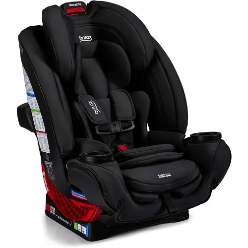 Britax One4Life All in One Convertible Car Seat, 3 in 1 Car Seat & Booster Seat with Easy ClickTight Installation, Extended Rear Facing Capacity, and Breathable SafeWash Fabrics —Raven Black