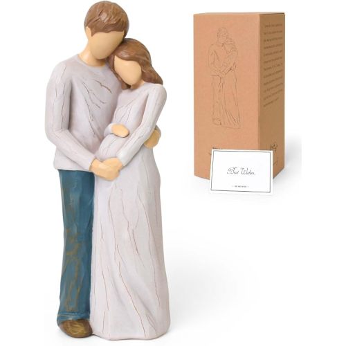 Pregnancy Gifts for Expecting Mom, Mom to Be Gift, Gender Reveal Gifts, Sculpted Hand-Painted Figure of New Parents
