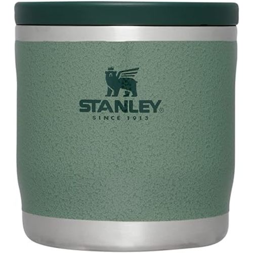 Stanley Adventure To-Go Food Jar 12 oz | Vacuum Insulated Thermos Food Container | Wide Mouth Screw On Lid | Packable for Travel | Stainless Steel with Leakproof Lid | BPA-Free | Hammertone Green