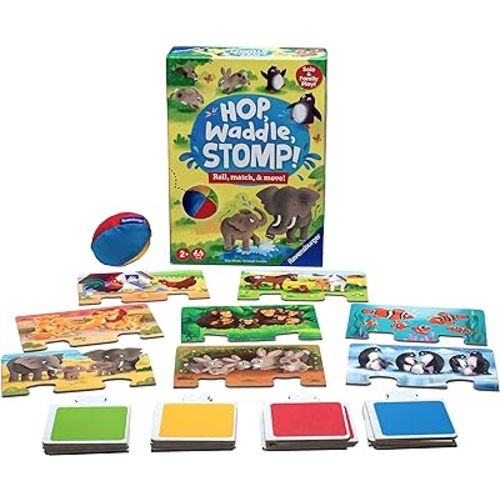Ravensburger Hop, Waddle, Stomp! - Entertaining Animal Puzzle Game for Kids | Skill Development | Engaging Play | Trustworthy Quality | Ideal for Ages 2 and Up