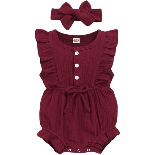 Renotemy Newborn Infant Baby Girl Clothes Rompers Summer Jumpsuits Short Sleeve Romper Infant Baby Clothes Girl