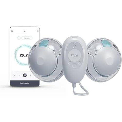 Elvie Stride 2 Hospital-Grade, App-Controlled Double Breast Pump - Hands-Free, Wearable, Ultra-Quiet & Electric with 10-Settings & Rechargeable
