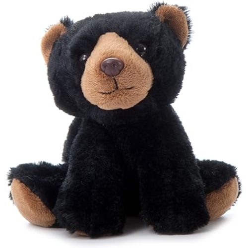 The Petting Zoo Bear Stuffed Animal, Gifts for Kids, Wild Onez Zoo Animals, Black Bear Plush Toy 9 inches