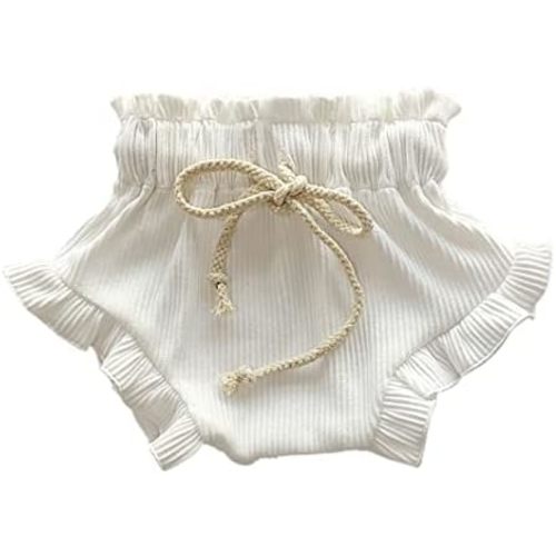 Toddler Infant Baby Girls Crochet Knit Ruffle Bloomers Summer Drawstring Briefs Panties Bottom Shorts
