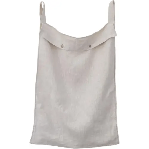 100% Linen Hanging Laundry Hamper Bag 20x27 Inch, Over the Door with 2 Buttons and Bottom Zipper Saving Space Wall Back organizers For Dirty Clothes Dorm Travel College Camp Sock Large Capacity,Linen