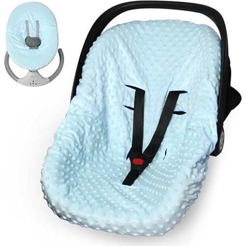Infant Car Seat Cover Liner, Carseat Cover Liner for Baby Boys Girls, Soft Comfortable, Machine Washable, Universal Fit (Blue)
