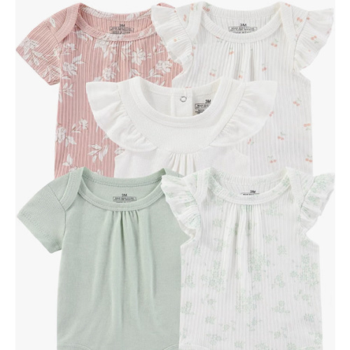 Baby Bodysuits Ribbed Mix Summer Newborn Boy Girl Clothes 5-pack
