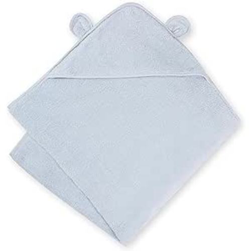 Natemia Organic Hooded Baby Bath Towel - Ultra Soft Cloud Touch Cotton - Absorbent Hooded Bath Towel for Newborns, Babies, and Toddlers - Baby Registry Must-Have - Blue