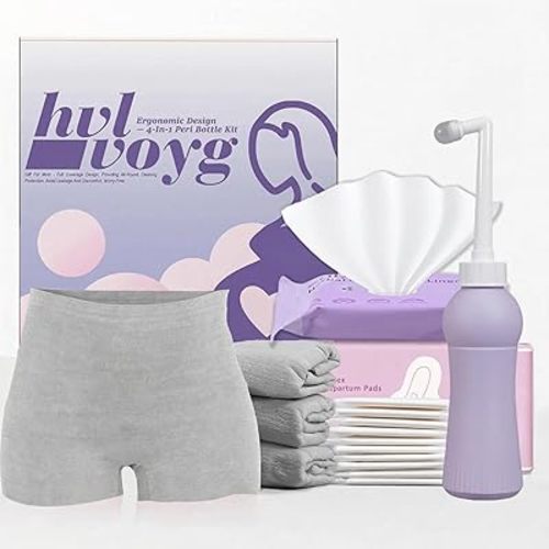 Postpartum Recovery Kit for New Moms, 16 Pcs Perineal Care Set with Peri Bottle, Disposable Underwear, Postpartum Pads & Cooling Pad Liners, Hospital Bag Essentials