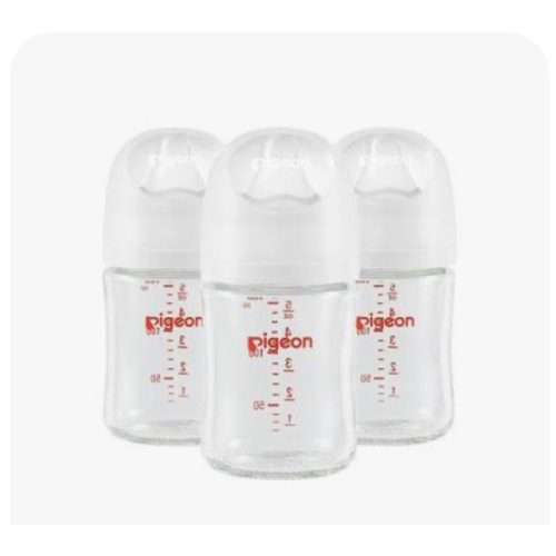 Glass Wide Neck Baby Bottle, 2Packs, 8.1 Oz(240 ml) for 3+ months