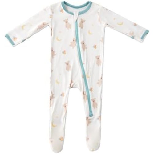 Bamboo Little Soft Baby Footie Pajamas, Baby Clothes, Newborn Sleepers, 95% Viscose and 5% Spandex, 0-24 Months