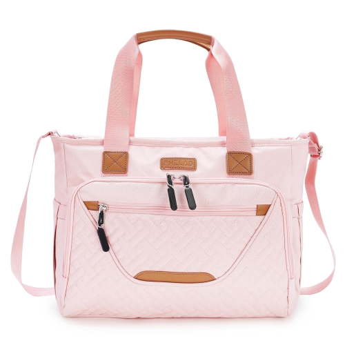 DEFAHN Diaper Bag,Baby Bag with 15 Pockets , Large Capacity Diaper Bag Tote,Waterproof Baby Diaper Bag for Mom and Dad, Multifunction Travel Tote Diaper Bags (pink)