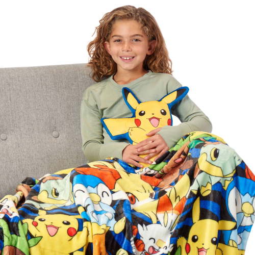 Pokemon Kids Plush Hugger with Silk Touch Throw Blanket Set, 50x60 inches