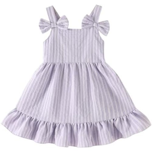 Infant Baby Girl Beach Sundress Casual Sleeveless Smocked Boho Dress Halter Ruffle Toddler Summer Outfits