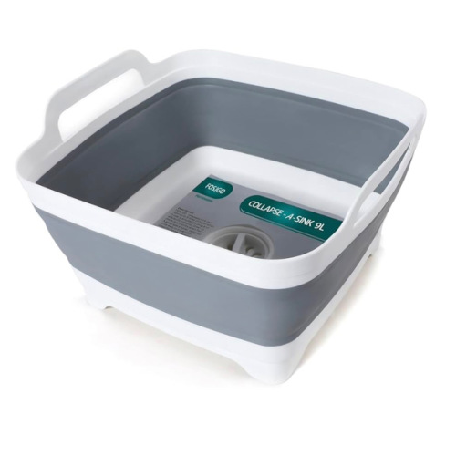 Collapsible Dish Basin with Drain Plug