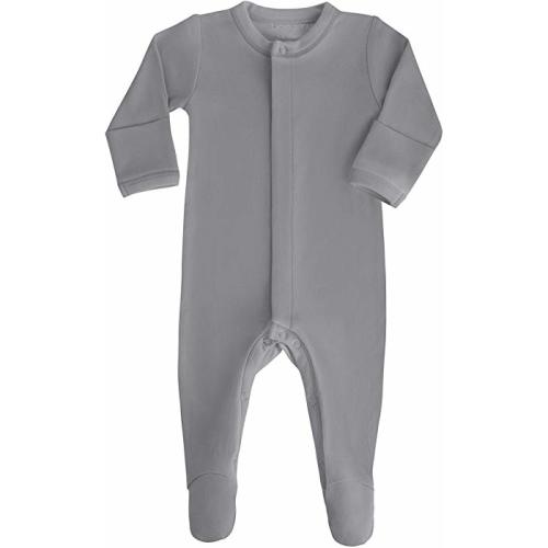 Baby Unisex Organic Cotton Gloved Sleeve Footie - Newborn - Heather