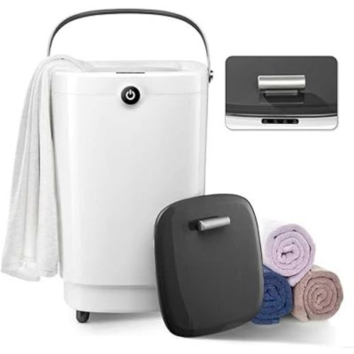 Towel Warmers for Bathroom Bucket, Luxury Large Spa Towel Hot Warmer Bucket Style-Hot Towels in 10 Minutes-Fits Up to Two 40"X70" Oversized Towels - Bathrobe, Towel, Blanket-Gray
