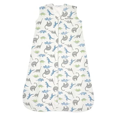 HALO SleepSack, 100% Cotton Wearable Blanket, Swaddle Transition Sleeping Bag, TOG 0.5, Watercolor Dinos, Medium, 6-12 Months