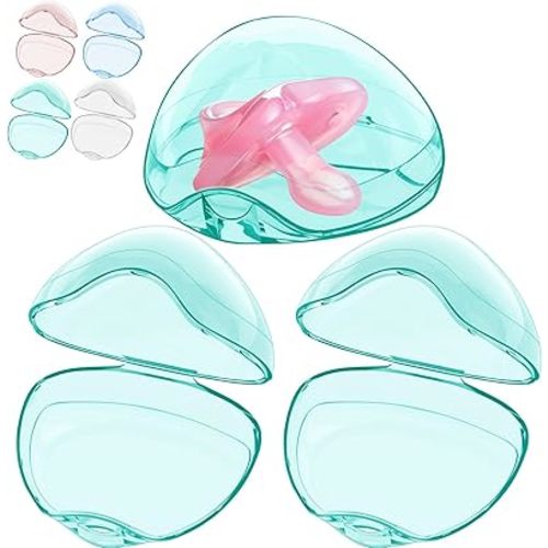 Pacifier Case,3 Pack BPA Free Pacifier Holder Case,Transparent Container Box for Baby Binky（Not Included),Essential Pacifier Accessories,Alway Keep Paci Clean,Easy to Clean(Green)
