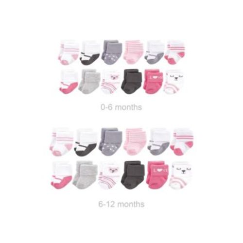 Grow with Me Cotton Terry Socks, Bear, 0-6 and