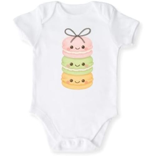 Cute Macarons Baby Bodysuit Tshirt for Kids Toddler Tee Macaron Outfit Birthday Tee