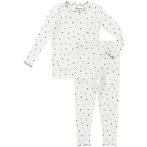 AVAUMA Baby Boy Girl Pajama Set 6M-7T Kids Cute Toddler Snug fit Flower Pattern Design Pjs Cotton Sleepwear Ruffled Shirring