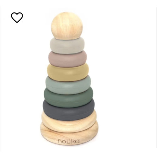 Noüka - Wood and Silicone Stacker Tower | Kido Bebe