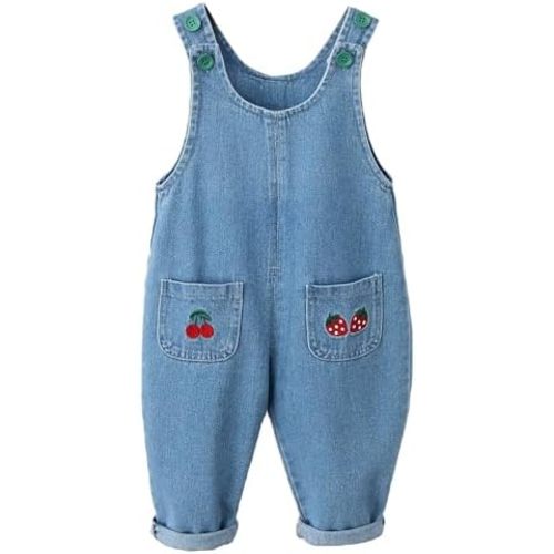 SEAUR Baby Boy Girl Cotton Overalls Casual Button Bib Suspender Pants Cute Romper Loose Jumpsuit One Piece Basic Outfit
