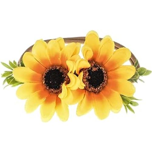 DreamLily NewBorn Baby Flower Crown Flower Baby Headband Floral Head Piece for Toddler BB13 (Sunflower)