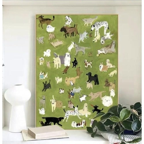 Cute Dog Park Art Poster Print | Cute Pet Decor | Kids Room Wall Art | Dog Lover Gift |