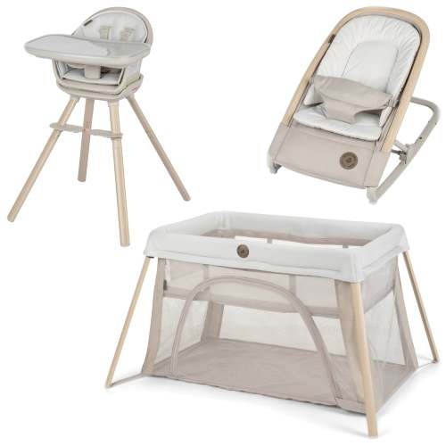 Classic Oat Everyday Essentials Bundle – High Chair, Rocker & Travel Play Yard