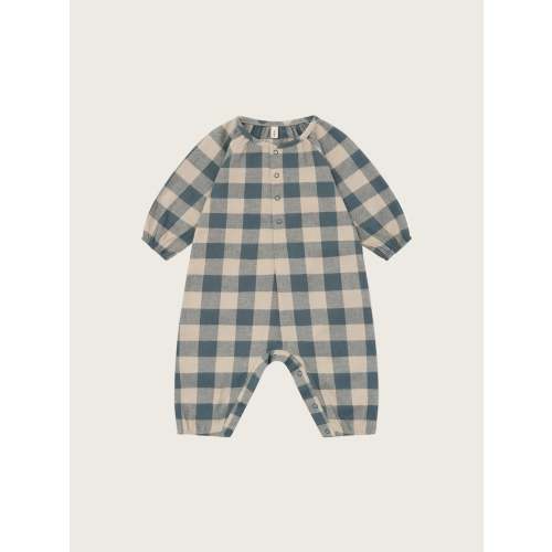 Fog Blue Gingham Onesie