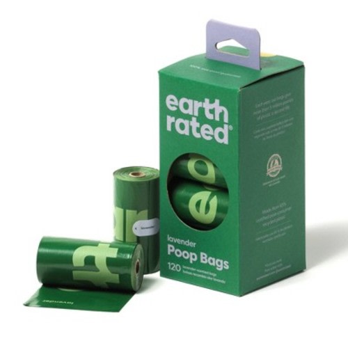 Earth Rated Leak-Proof Dog Poop Bags - Lavender Scent - 120 Bags, 6 Rolls