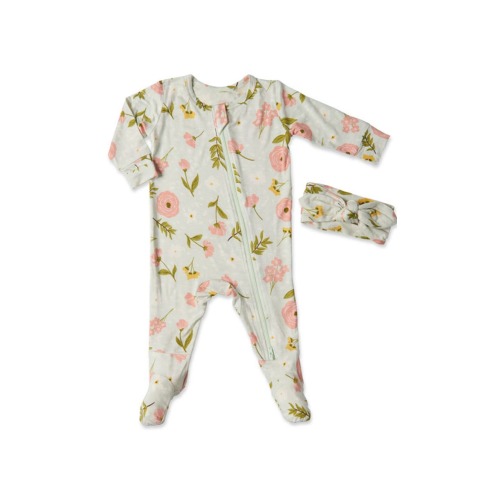 Jersey Long Sleeve Footie & Head Wrap Set