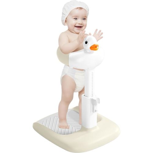 Baby Shower Stand with Anti-slip Base, Adjustable Child Stand for Shower Infant Bath Support Stand Bath Stand for Toddlers 6-36 Months