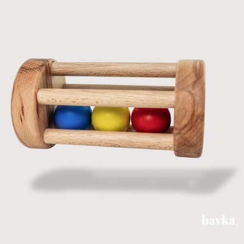 Wooden Rattle Roller | Baby’s First Motion Toy | Bavka