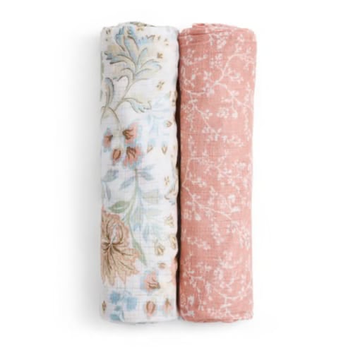 aden + anais victorian flowers essentials silky soft swaddles 2 pack