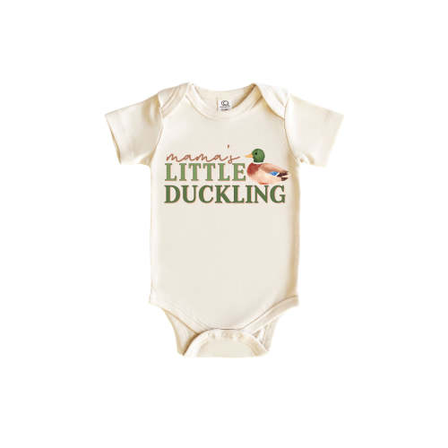 Mama's Little Duckling Graphic Bodysuit & Kids Tee | Natural