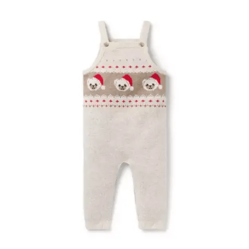 Baby Fluffy Bunny Heather Baby Santa Bear Overall by Janie and Jack