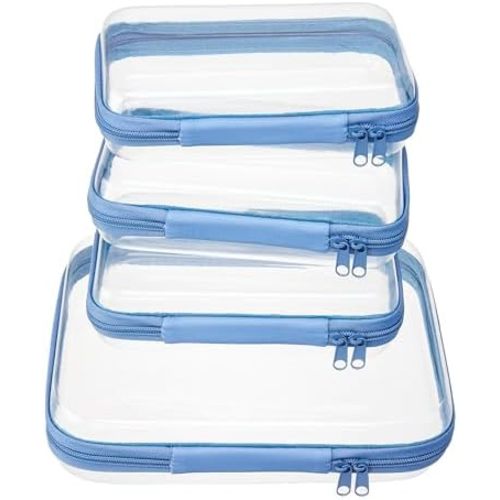 Clear Zipper Pouches, Hard Shell Zipper Case (M+3S)