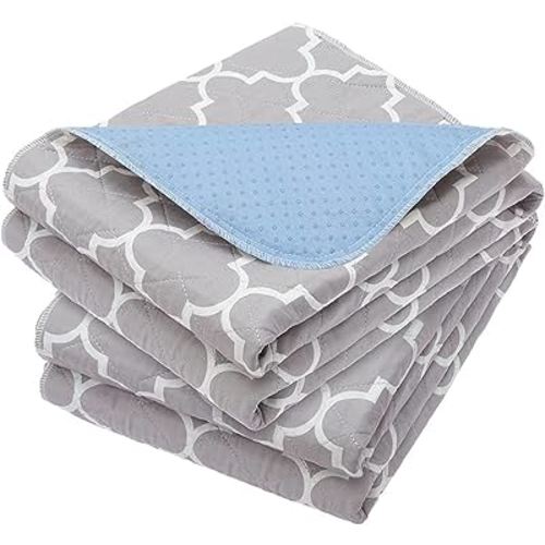 OUTCREATOR® Washable Bed Pads 34" x 76" (Pack of 2), Incontinence Mattress Protector, Anti-Slip Waterproof Underpads for Adults Kids Elderly Pets, Absorbency & Reusable Bedwetting Pads (Gray)